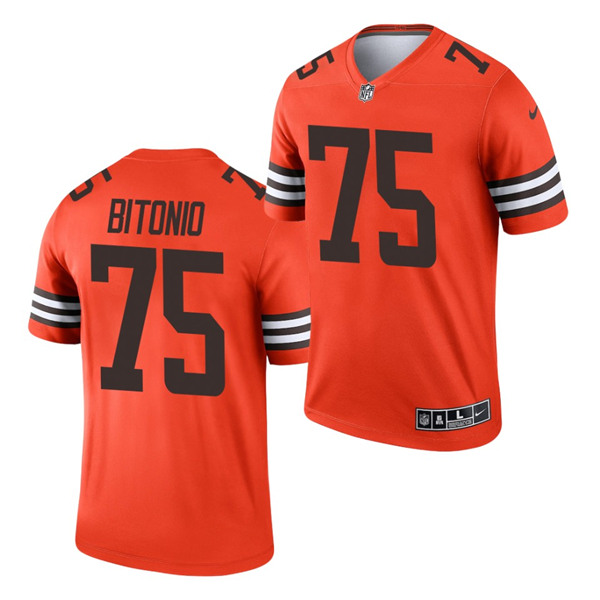 Men's Cleveland Browns #75 Joel Bitonio Orange Inverted Legend Jersey Men's Cleveland Browns #75 Joel Bitonio Orange Inverted Legend Jersey